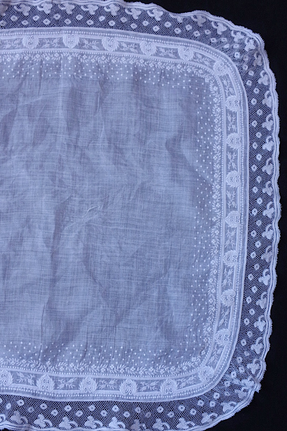 アンティークハンカチ mouchoir antique lots 2 .FR a l'epoque