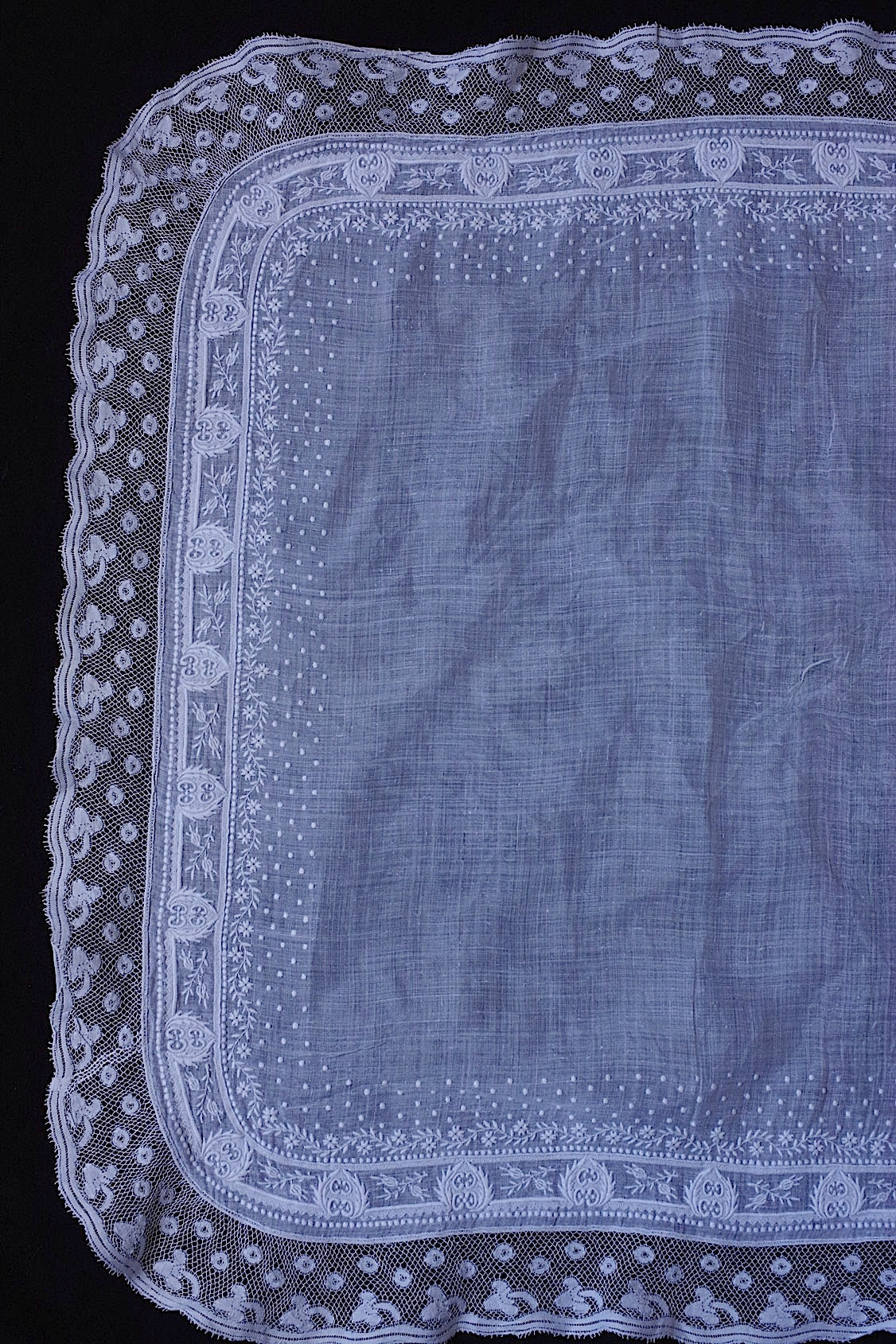 アンティークハンカチ mouchoir antique lots 2 .FR a l'epoque