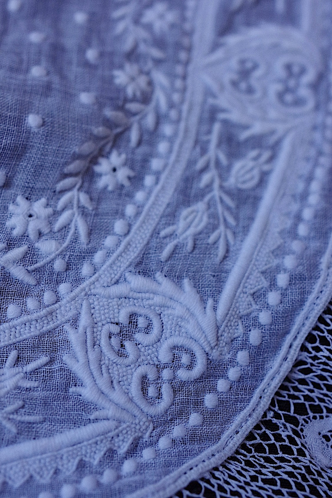 アンティークハンカチ mouchoir antique lots 2 .FR a l'epoque