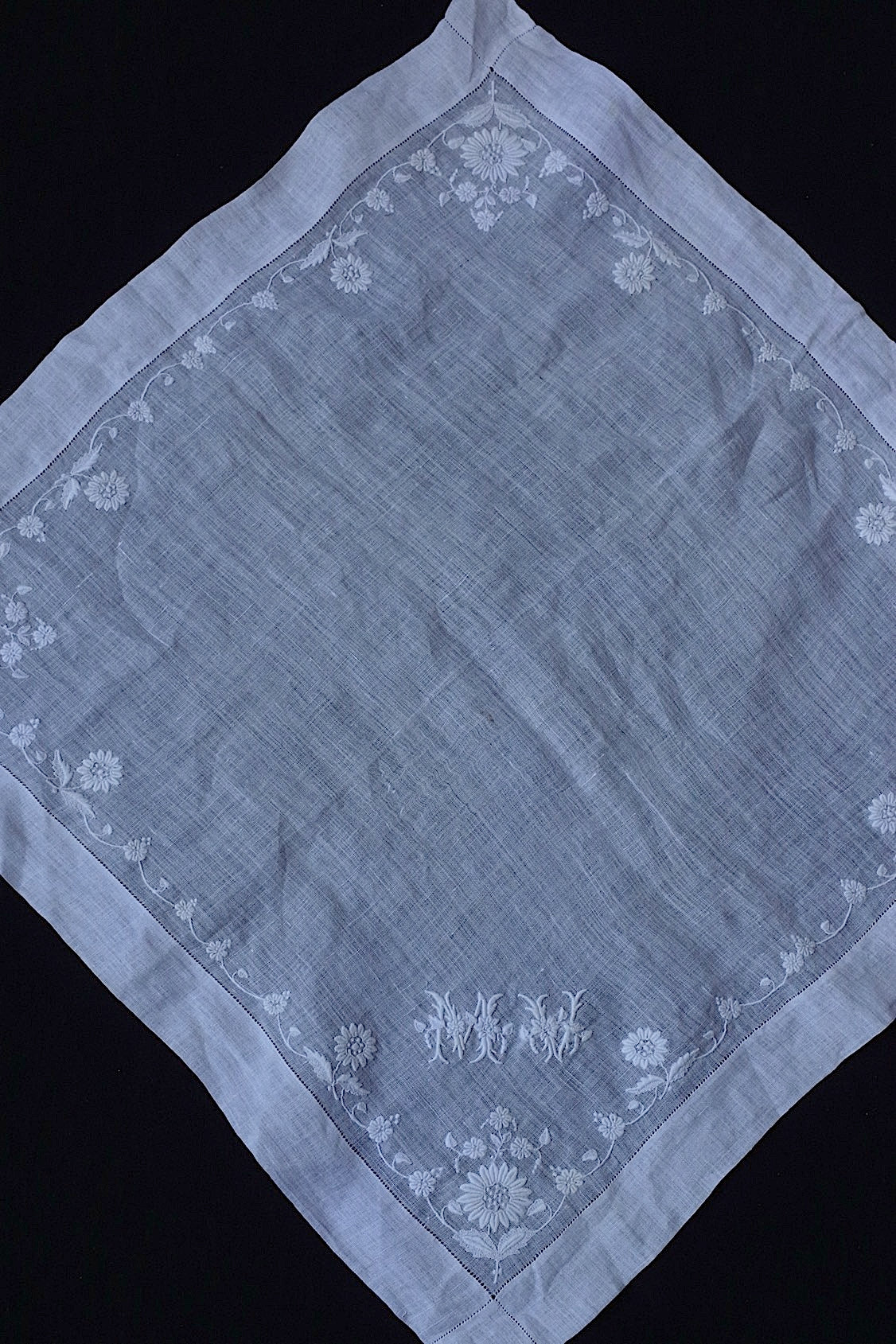 アンティークハンカチ mouchoir antique lots 3 .FR a l'epoque