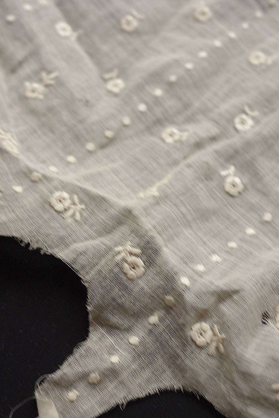 アンティークレース dentelle antique 刺繍生地はぎれ 素材用 .FR a l'epoque