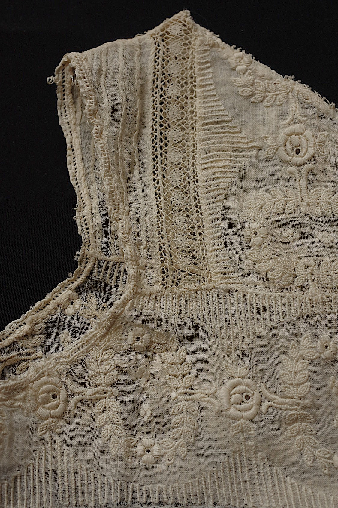 アンティークレース dentelle antique 刺繍生地はぎれ 素材用 .FR a l'epoque