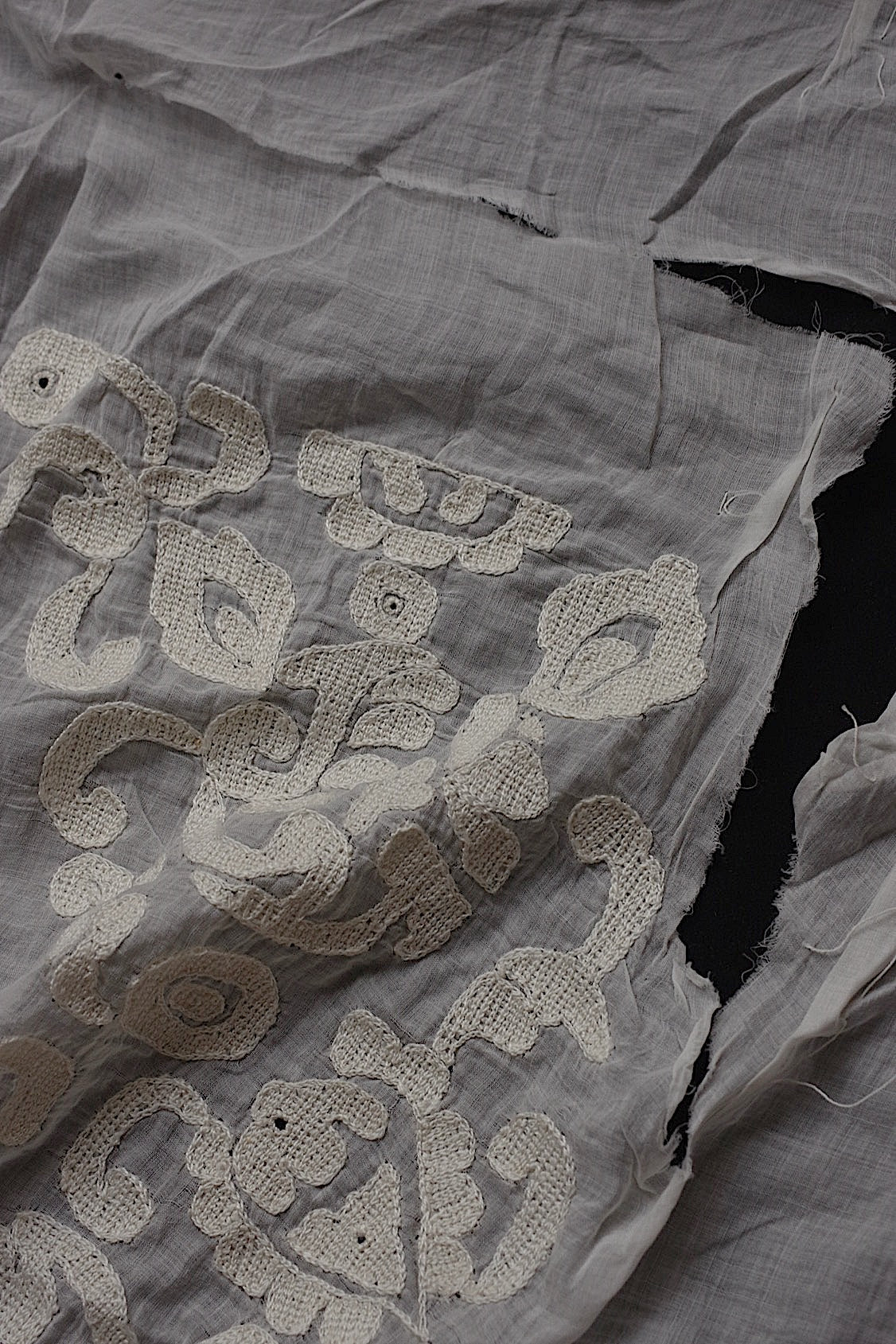 アンティークレース dentelle antique 刺繍生地 ハギレ .FR a l'epoque