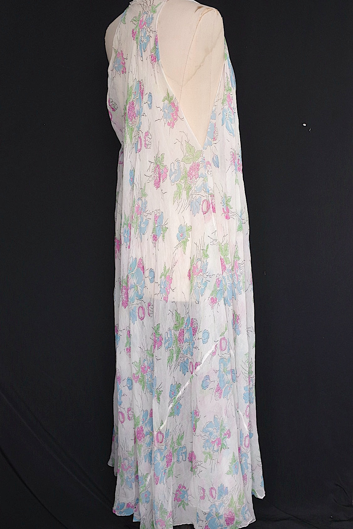 アンティークワンピース vêtement  antique シフォン花柄 .FR a l'epoque