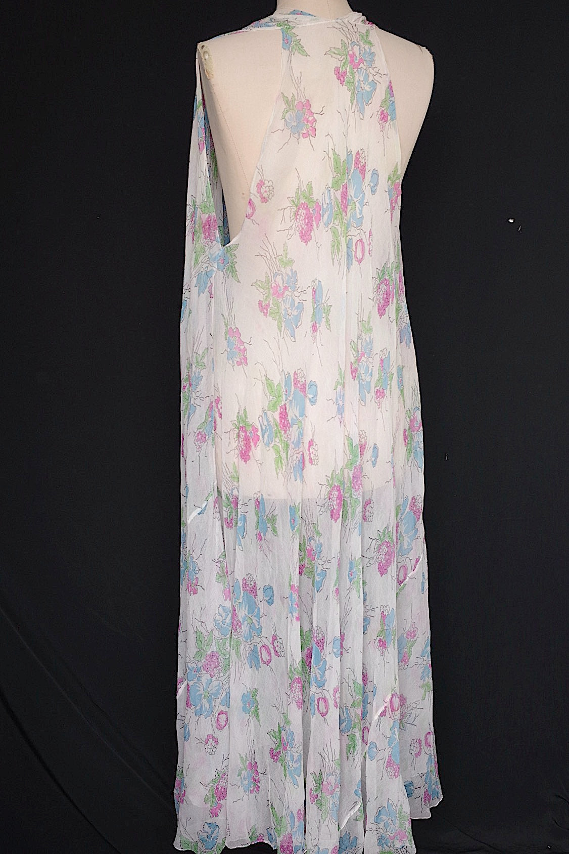 アンティークワンピース vêtement  antique シフォン花柄 .FR a l'epoque