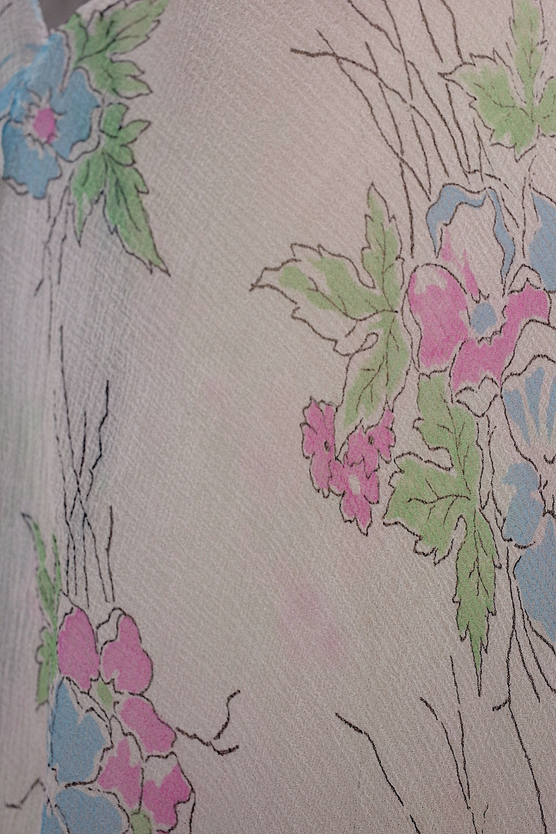 アンティークワンピース vêtement  antique シフォン花柄 .FR a l'epoque