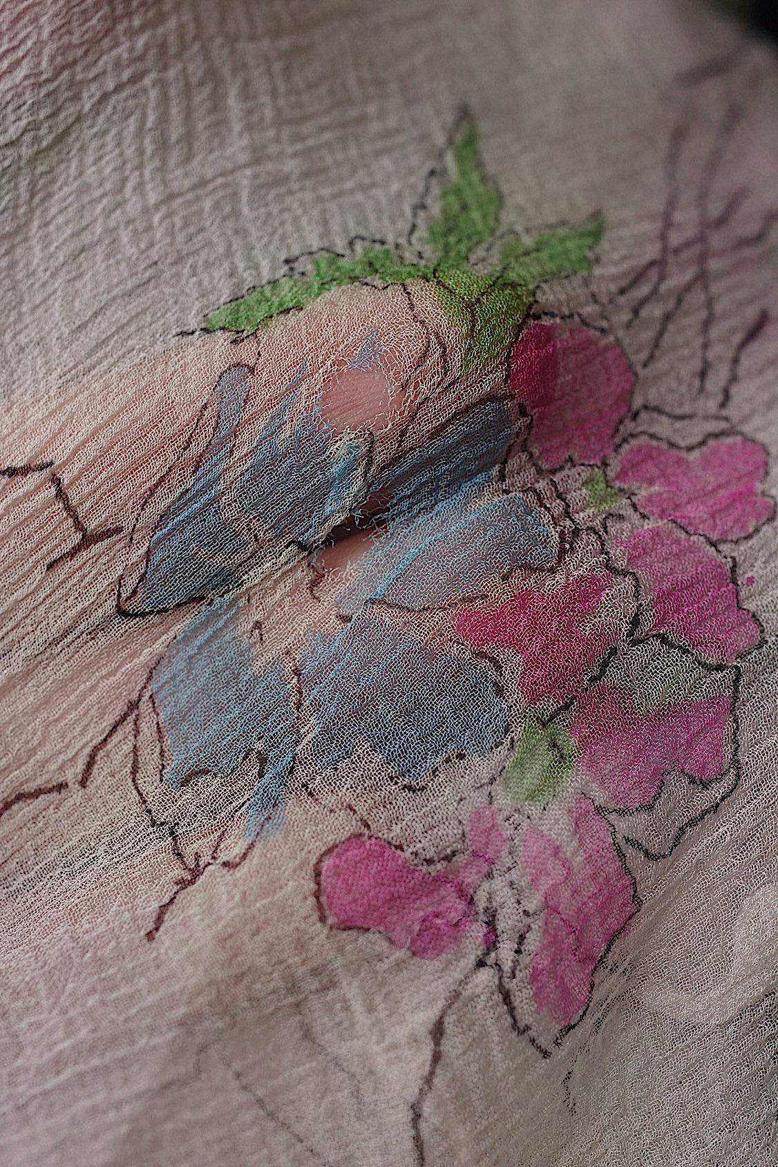 アンティークワンピース vêtement antique シフォン花柄 .FR a l'epoque