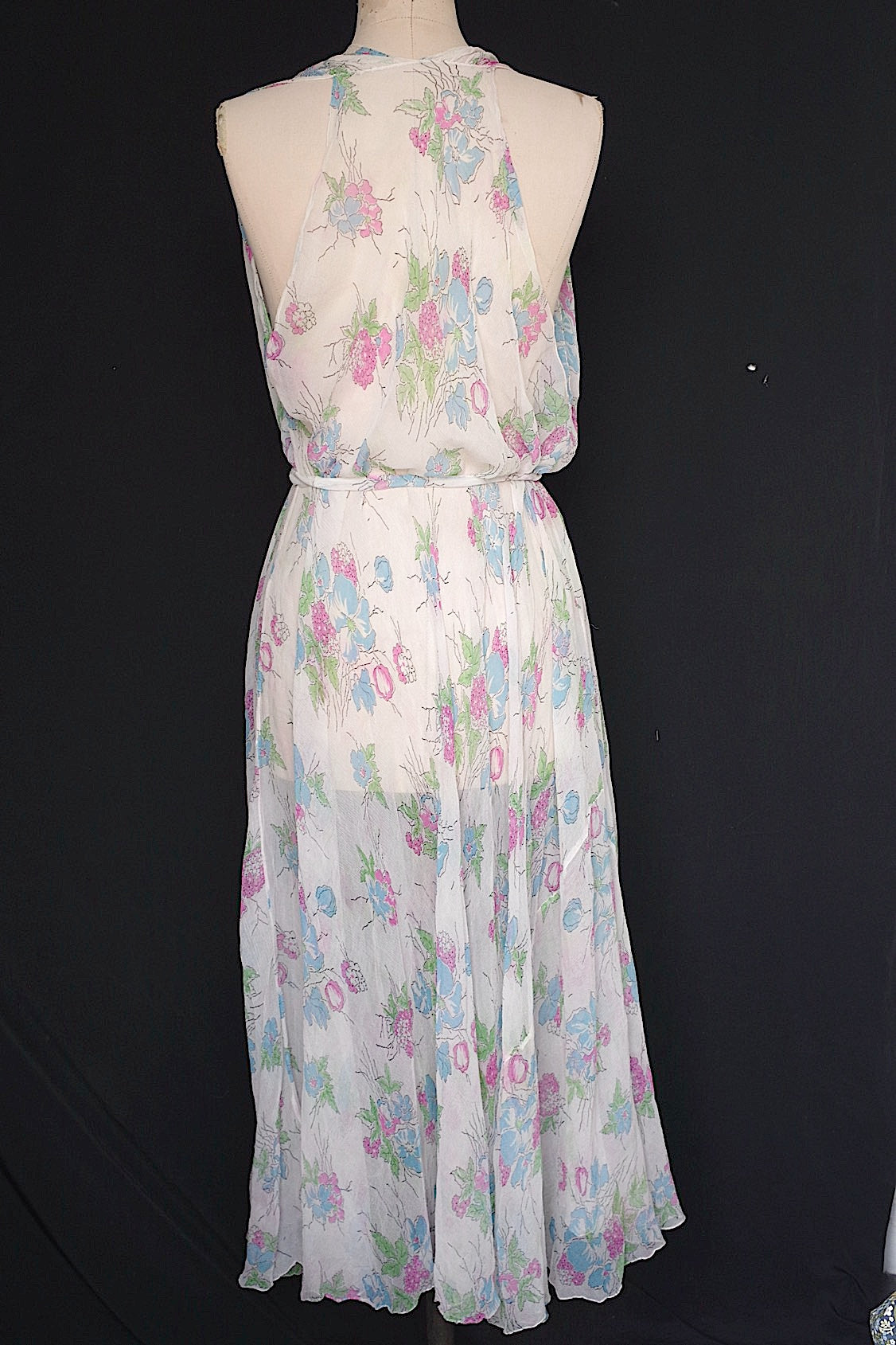 アンティークワンピース vêtement  antique シフォン花柄 .FR a l'epoque