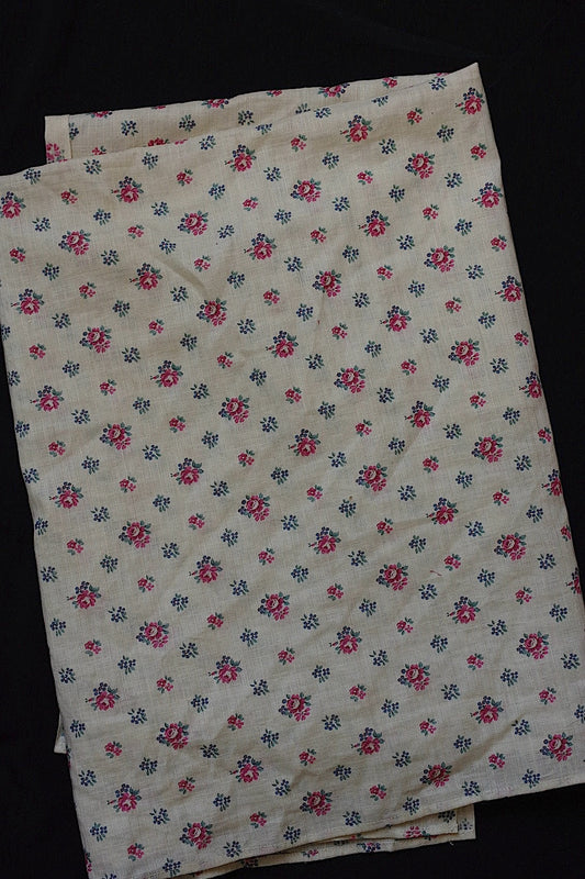 アンティーク生地 tissu antique 小花がら生地 .FR a l'epoque