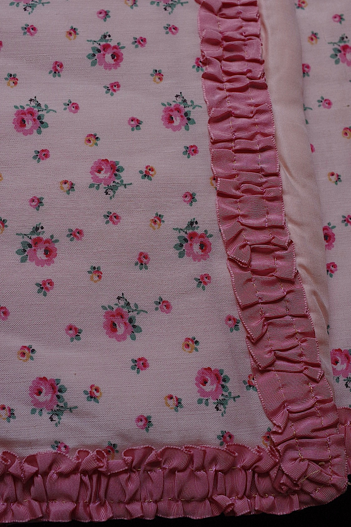 アンティーククッション型ポシェット  tissu antique 小花がら生地 クッション .FR a l'epoque