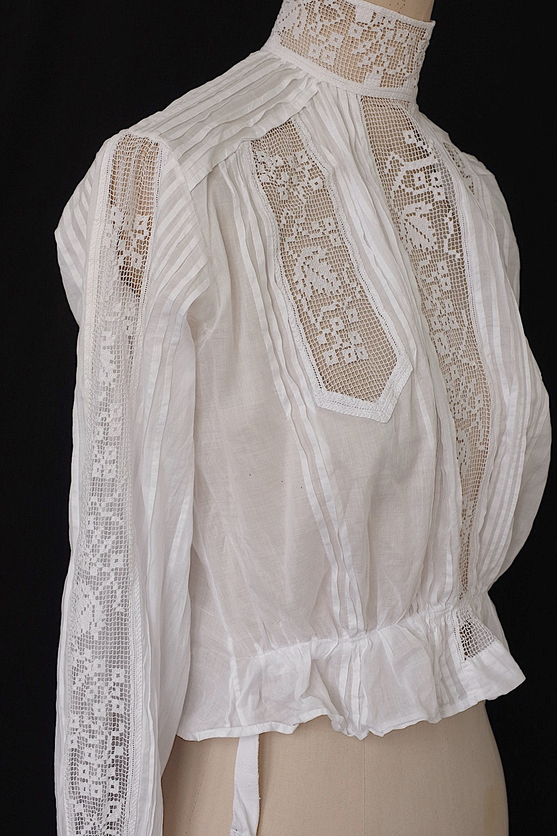 アンティークブラウス vêtement antique  スタンドカラー .FR a l'epoque