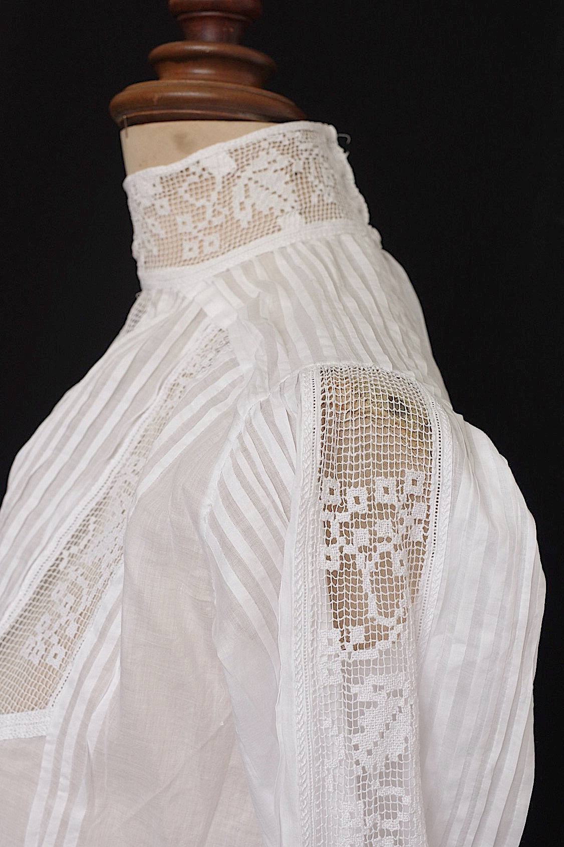 アンティークブラウス vêtement antique  スタンドカラー .FR a l'epoque