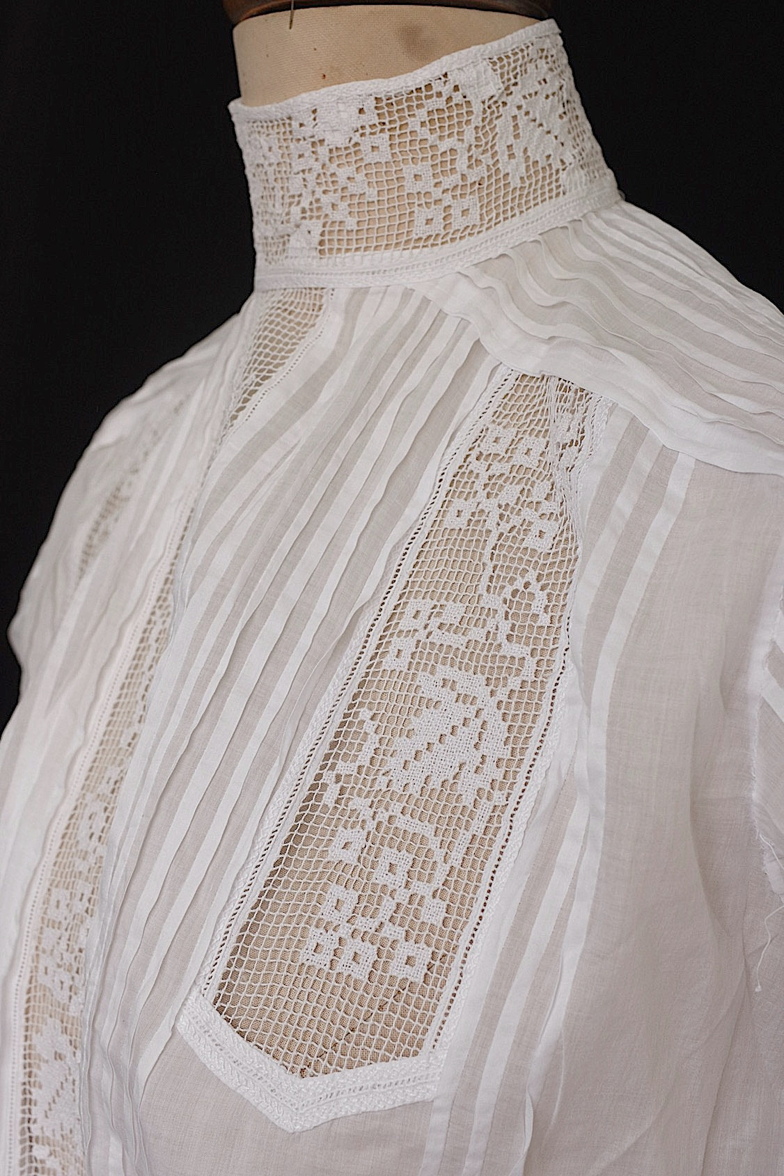 アンティークブラウス vêtement antique  スタンドカラー .FR a l'epoque