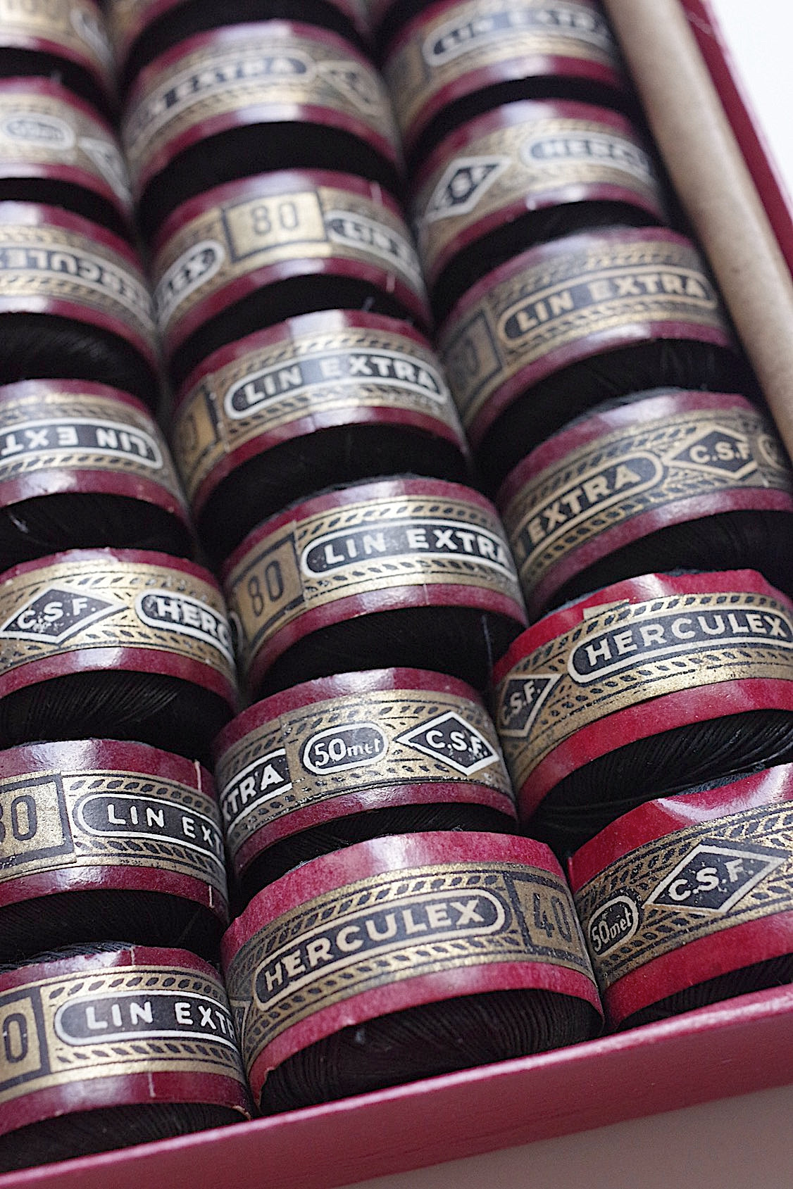 アンティークボビン antique bobbin リネン黒 .FR a l'epoque