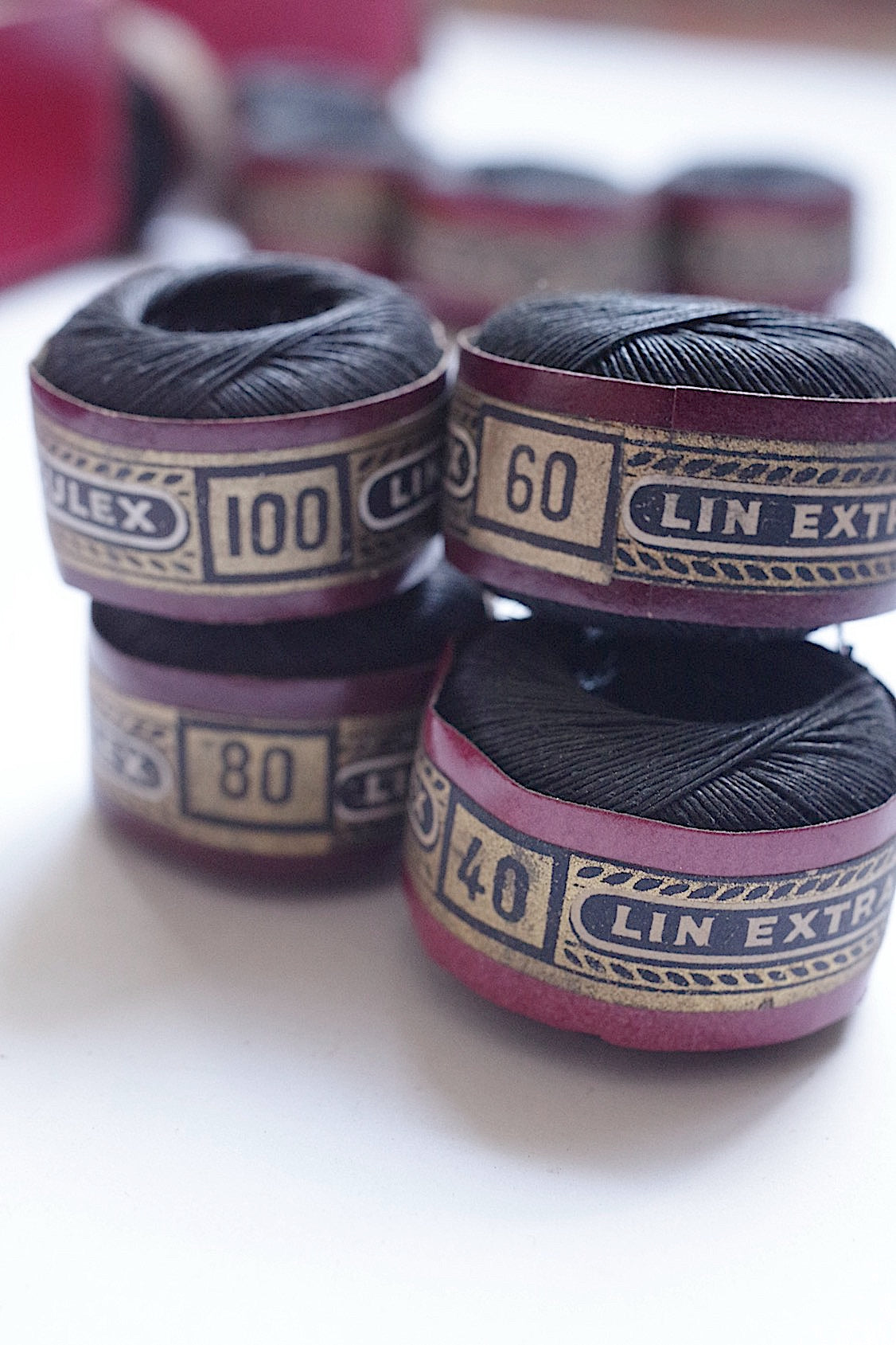 アンティークボビン antique bobbin リネン黒 .FR a l'epoque