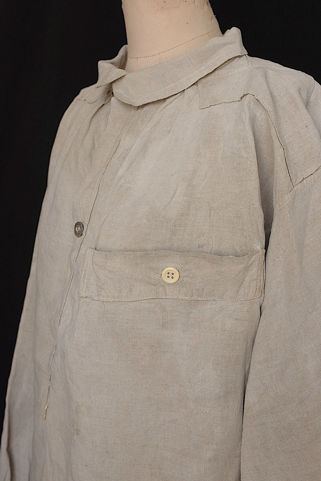 アンティークリネンシャツ vêtement  antique .FR a l'epoque