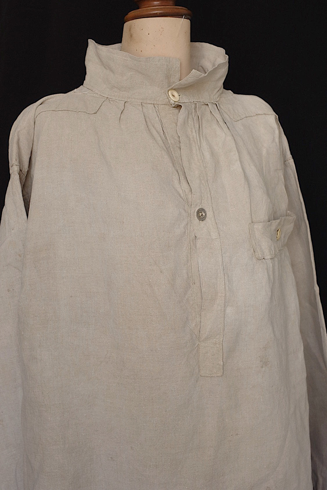 アンティークリネンシャツ vêtement  antique .FR a l'epoque