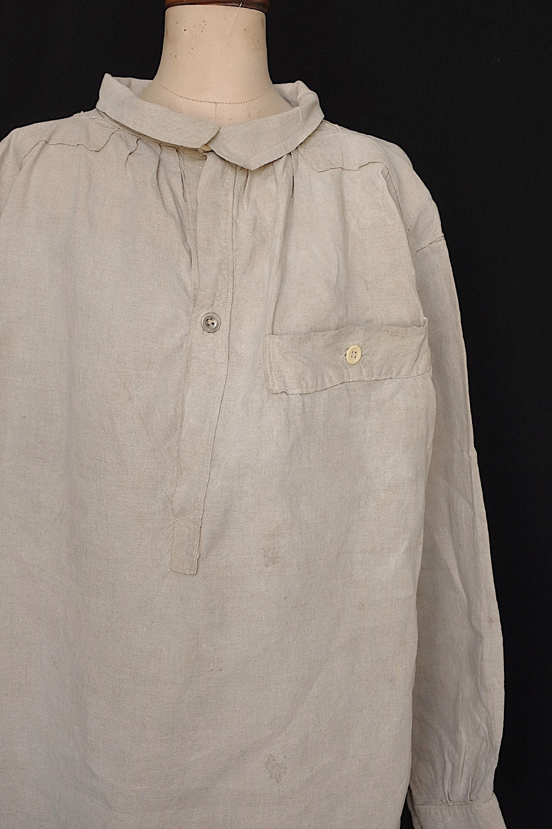 アンティークリネンシャツ vêtement  antique .FR a l'epoque