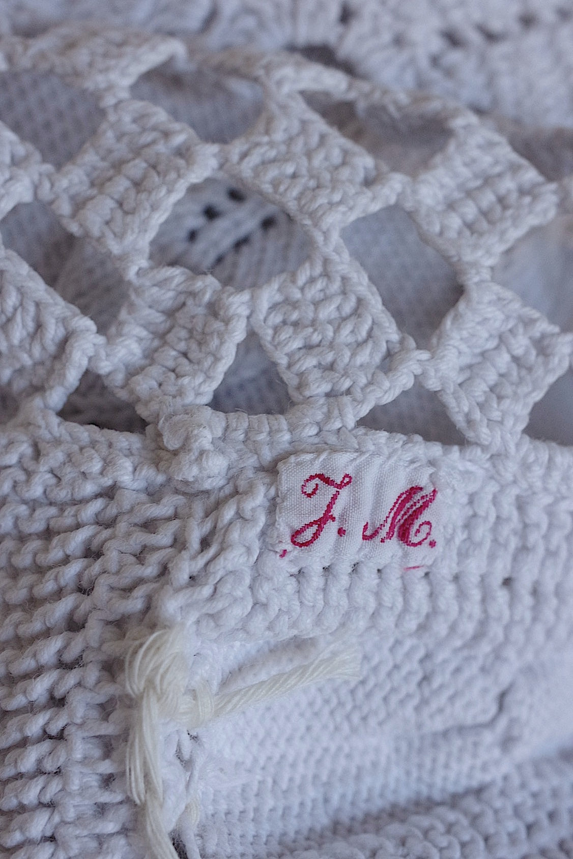 アンティークインテリアカバー dessus de lit antique トリコテ .FR a l'epoque