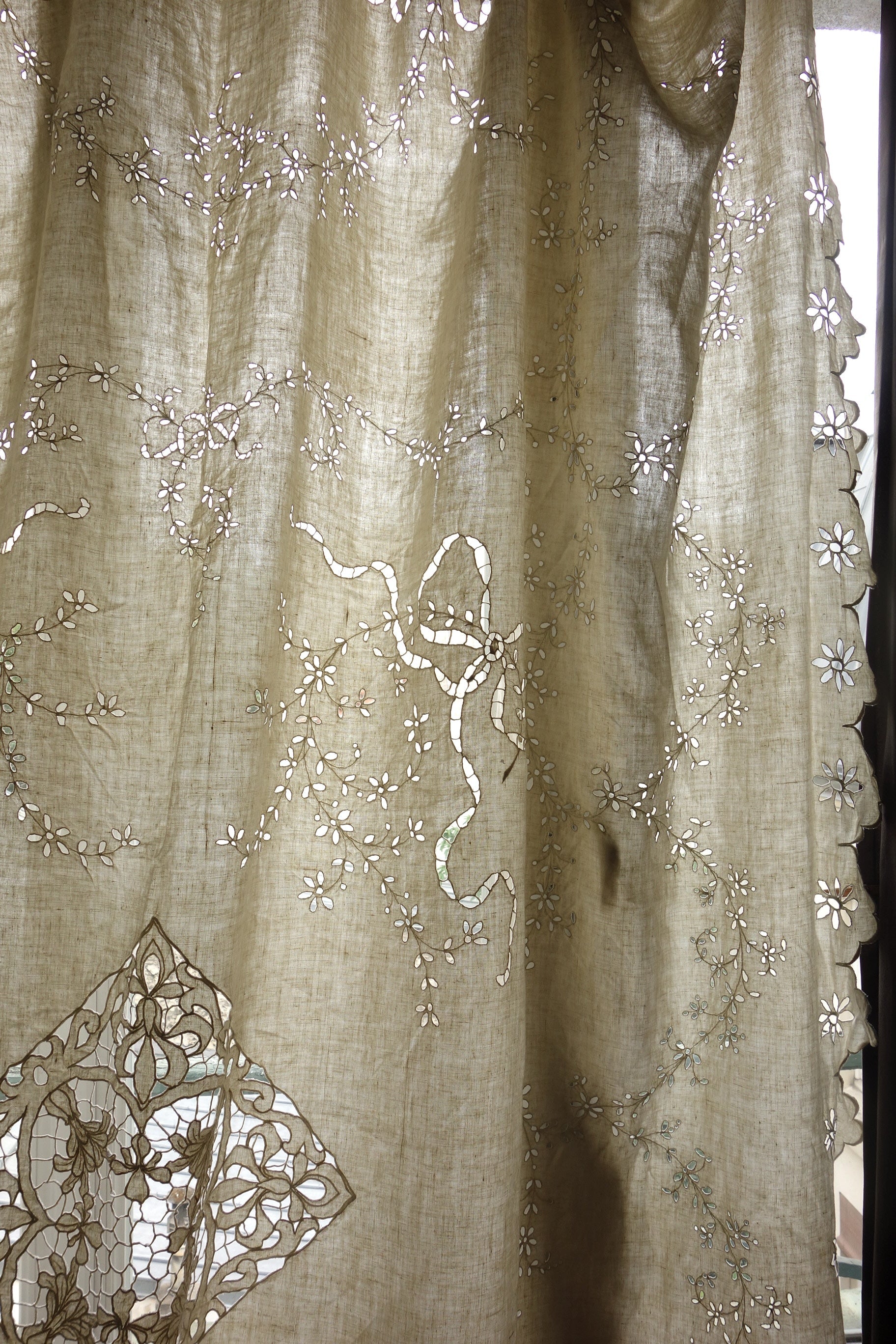 アンティークインテリアカバー linge de maison antique リネン刺繍 .FR a l'epoque