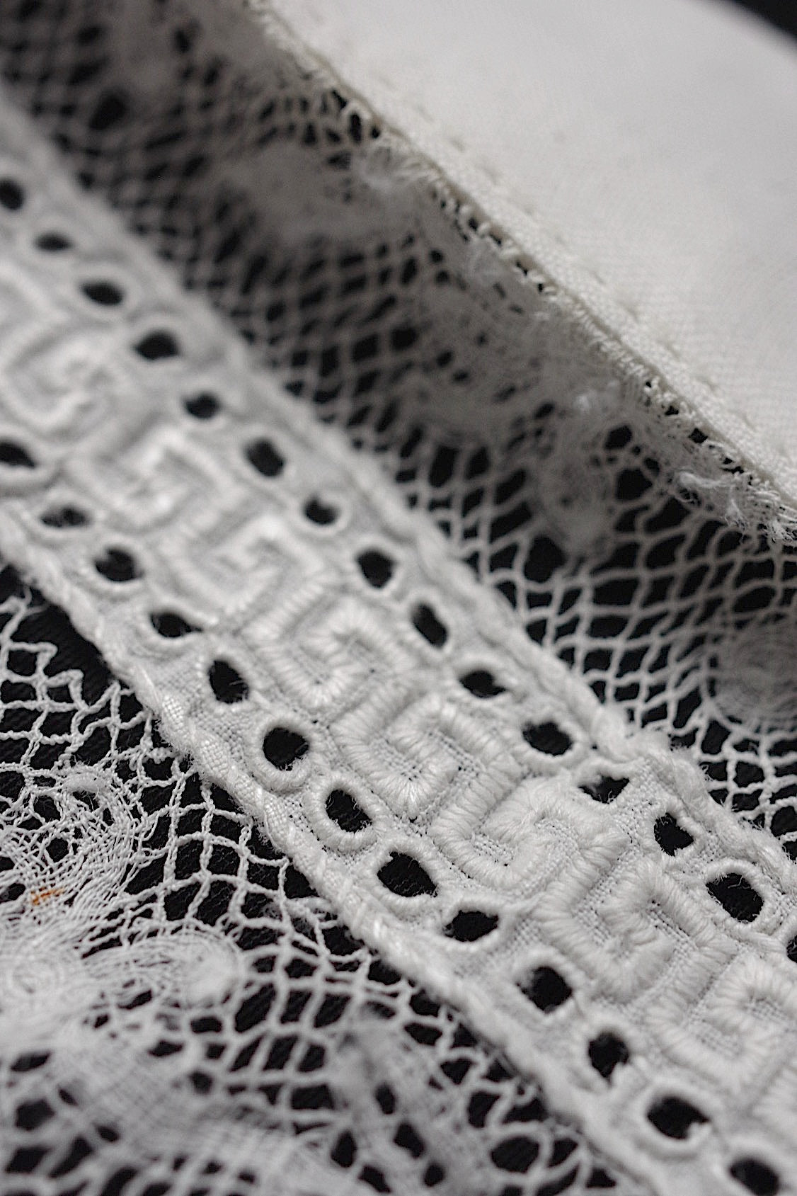 アンティークレース dentelle antique  襟2つ .FR a l'epoque