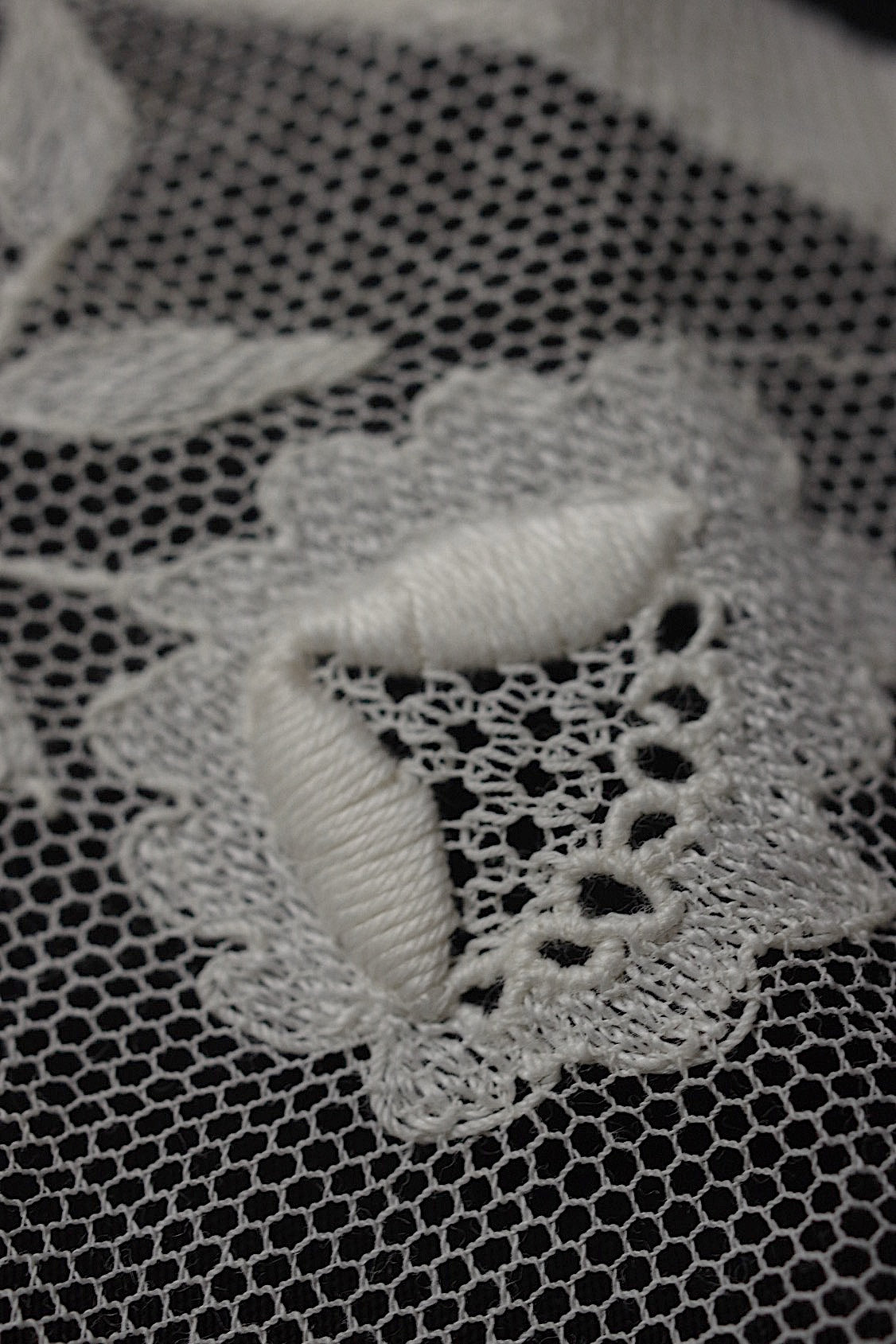 アンティークレース dentelle antique  襟2つ .FR a l'epoque