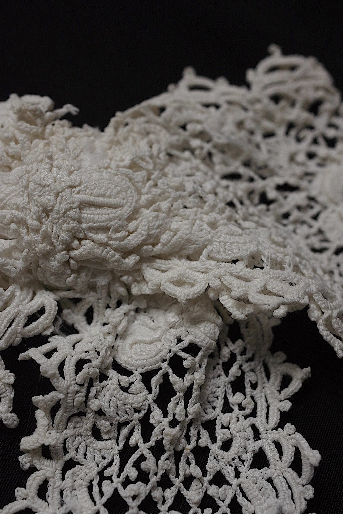アンティークレース dentelle antique  クロシェ 首周り .FR a l'epoque