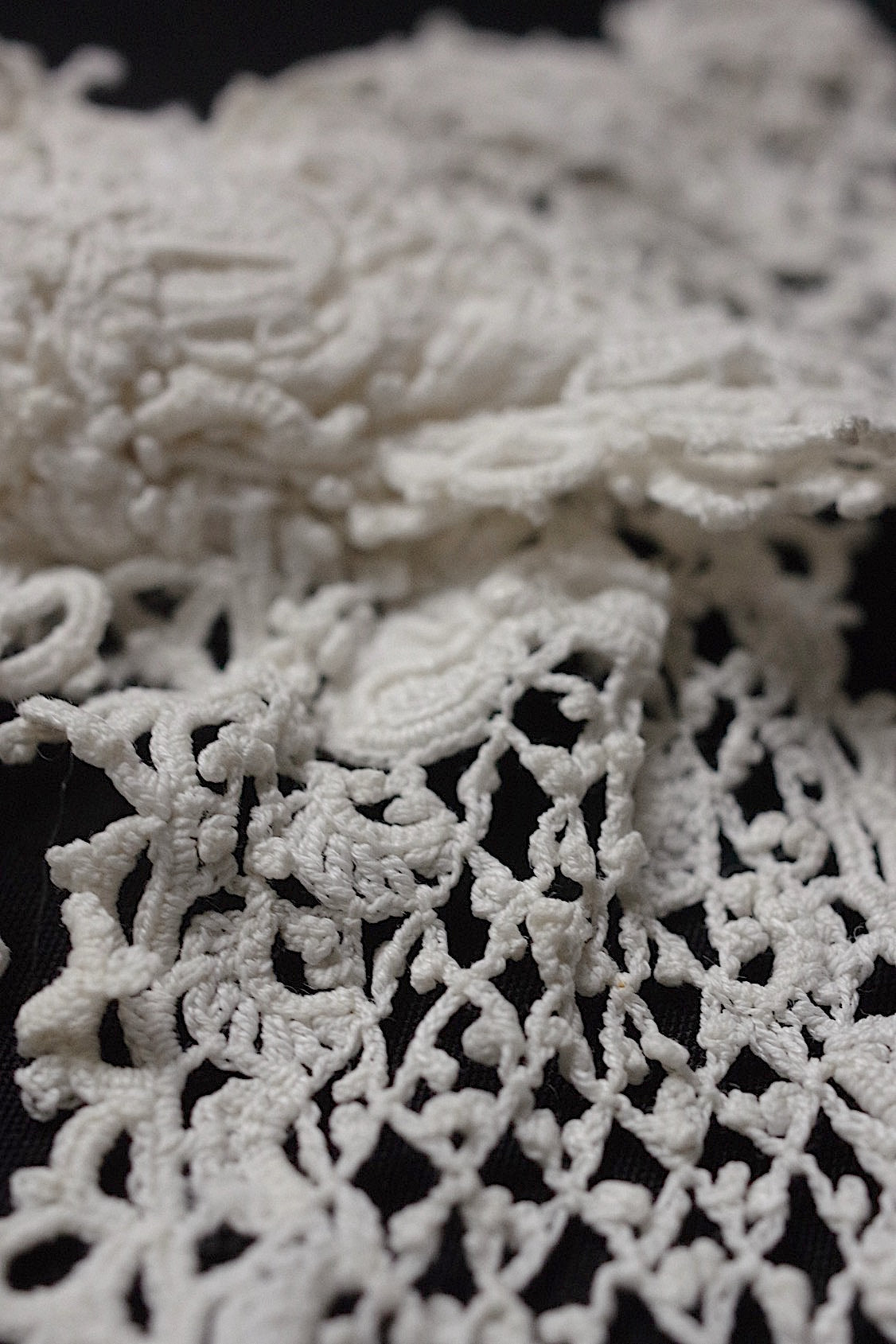 アンティークレース dentelle antique  クロシェ 首周り .FR a l'epoque