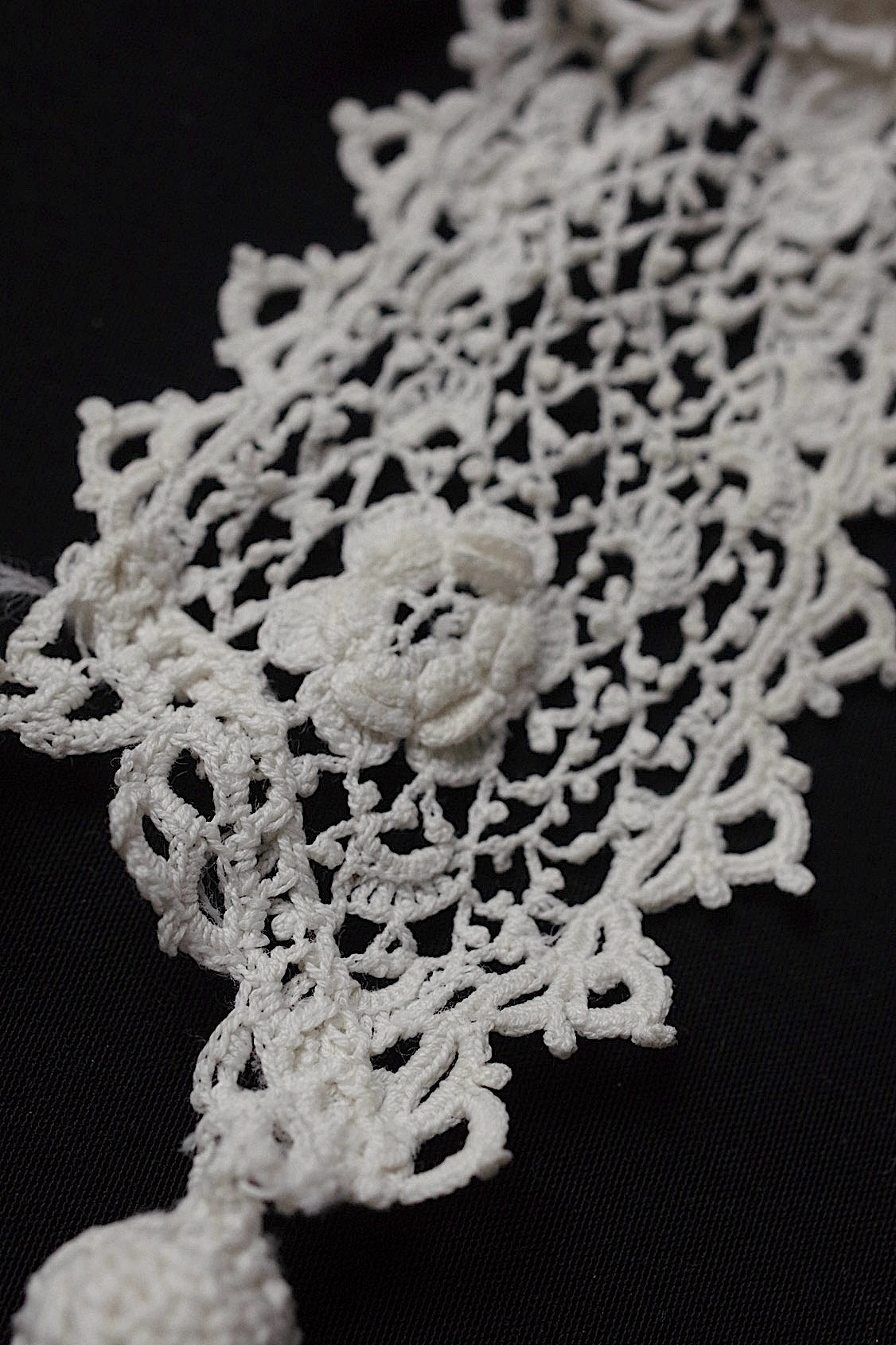 アンティークレース dentelle antique  クロシェ 首周り .FR a l'epoque