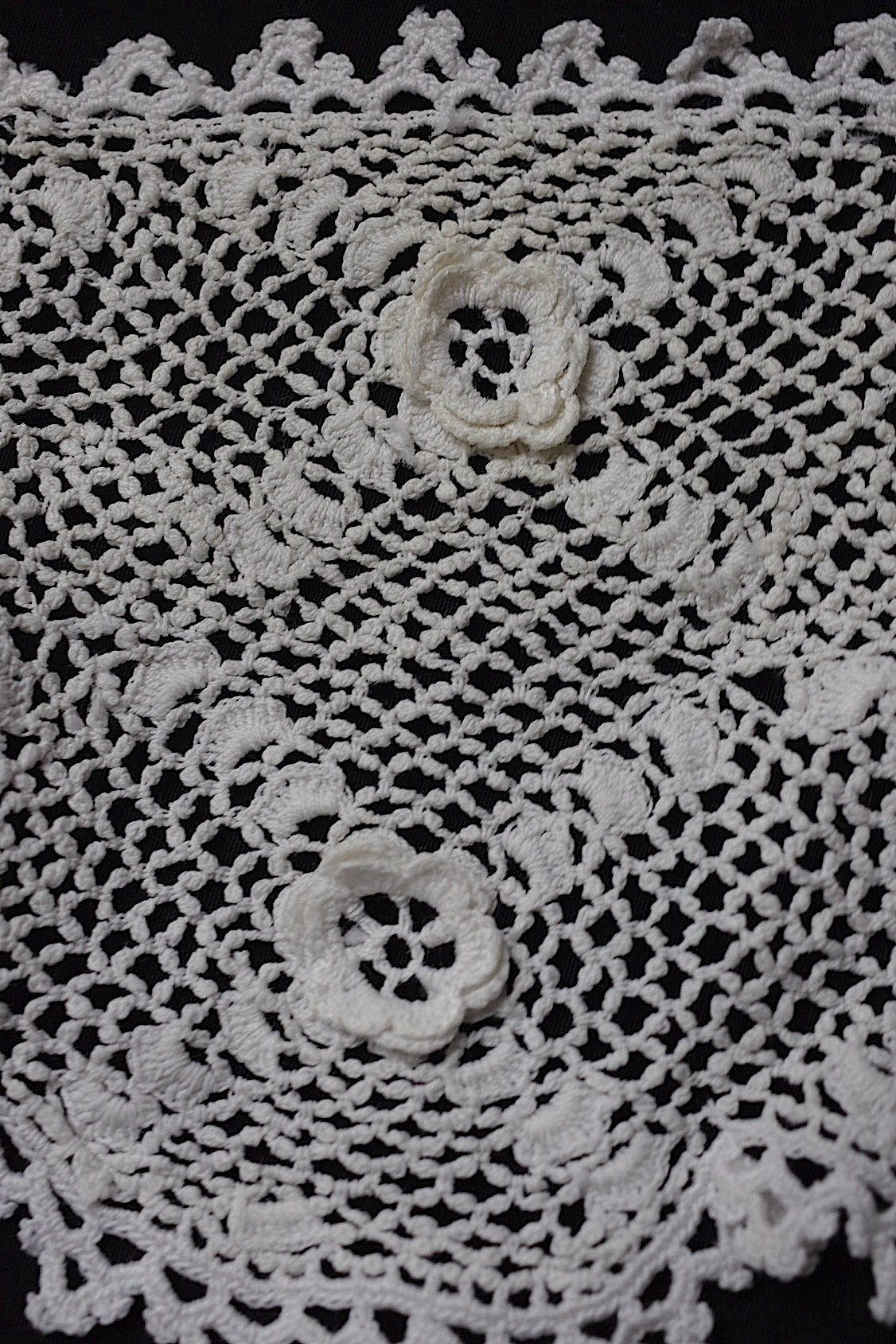 アンティークレース dentelle antique  クロシェ 首周り .FR a l'epoque