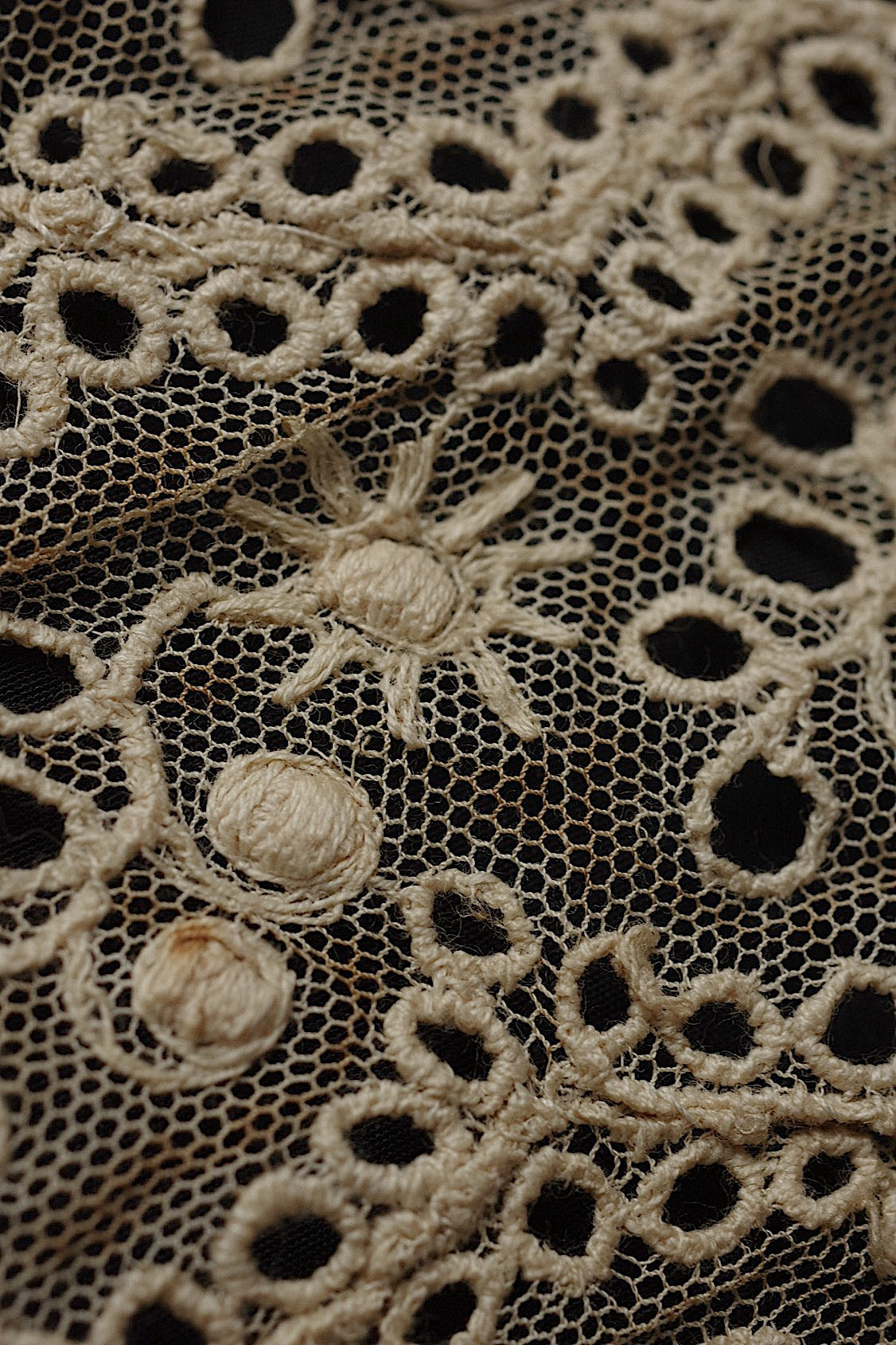 アンティークレース dentelle antique  チュールハギレlot .FR a l'epoque