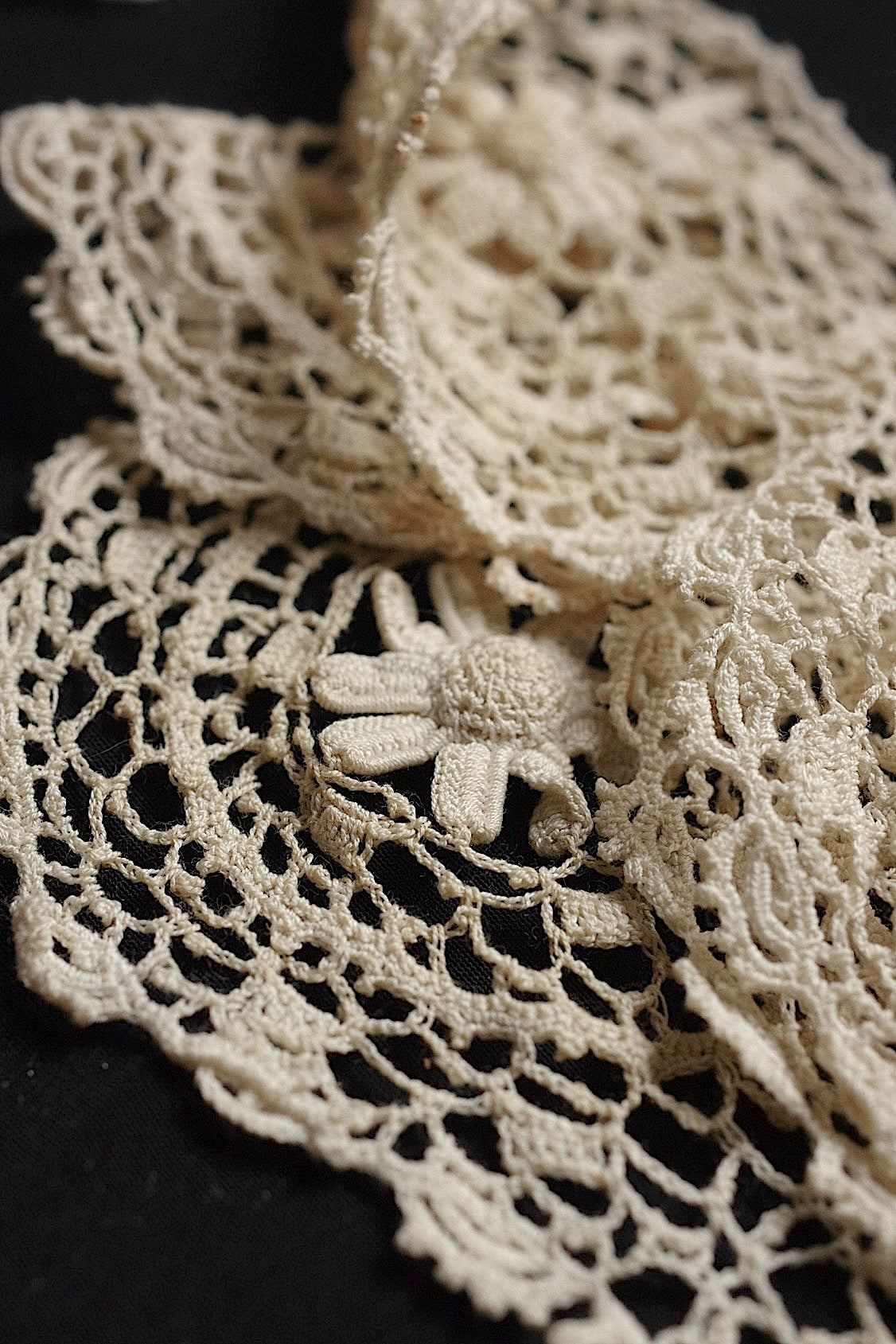 アンティークレース dentelle antique  クロシェ素材用 lots8 .FR a l'epoque