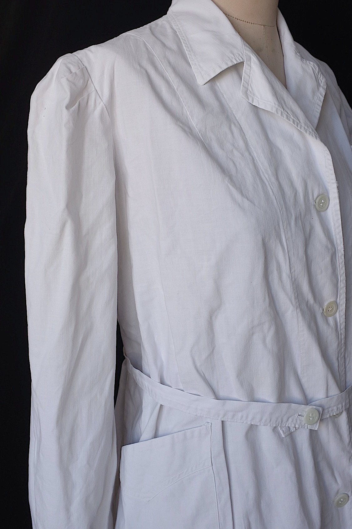 ヴィンテージアトリエコート vêtement vintage コットンコート白 .FR a l'epoque