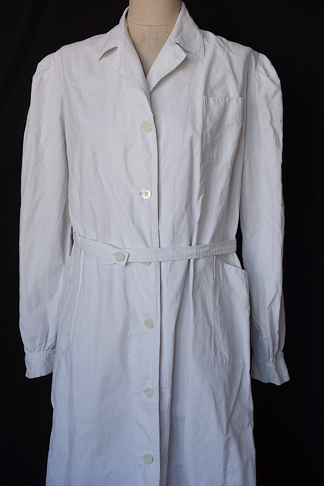 ヴィンテージアトリエコート vêtement vintage コットンコート白 .FR a l'epoque