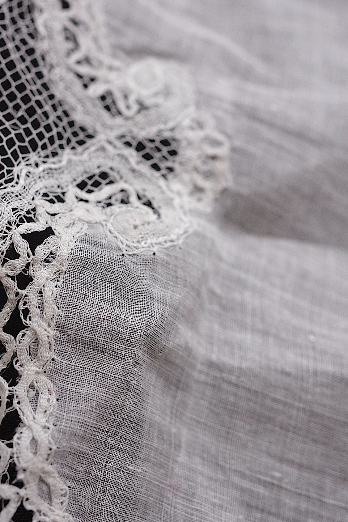 アンティークレース dentelle antique ハギレ+ハンカチ .FR a l'epoque