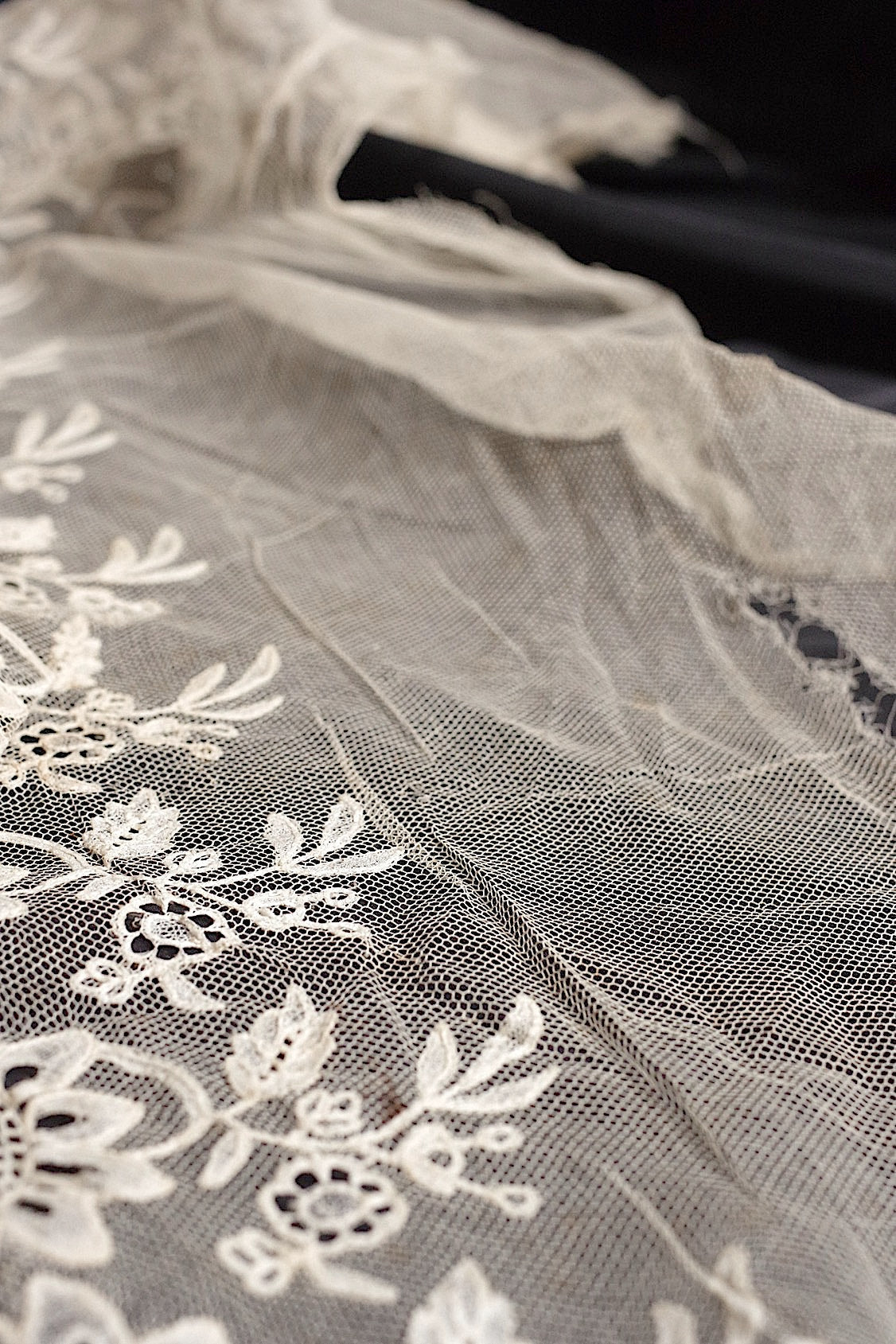 アンティークレース dentelle antique ハギレ+ハンカチ .FR a l'epoque