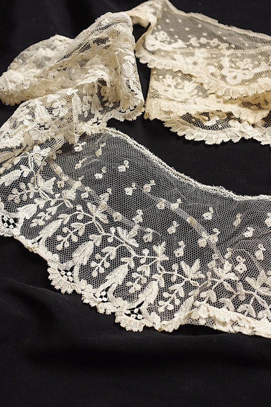 アンティークレース dentelle antique lace アプリカッションアングレテール ハギレ .FR a l'epoque