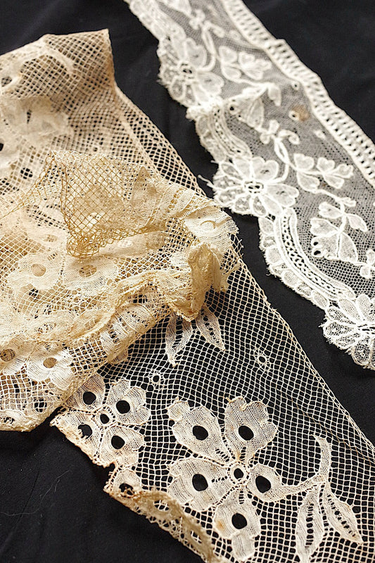 アンティークレース antique dentelle 2種類 .FR a l'epoque