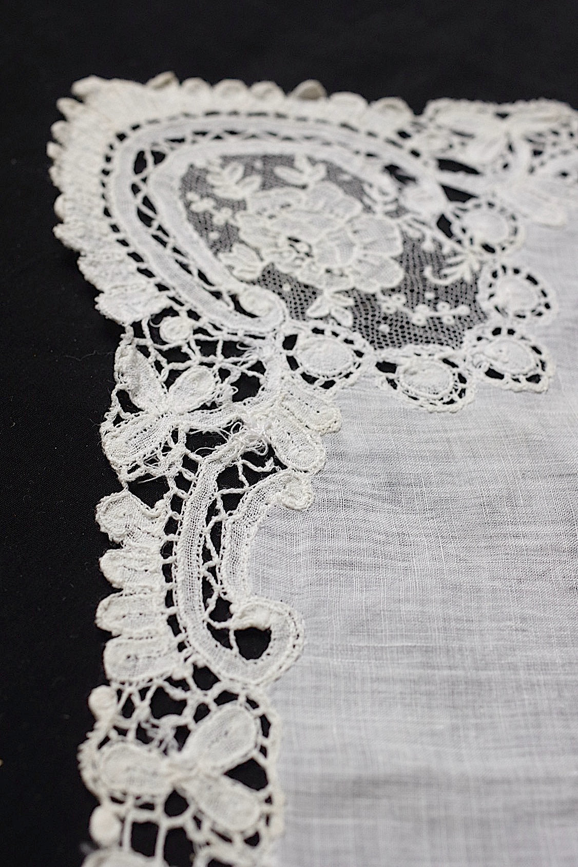 アンティークレース antique dentelle ハンカチlot .FR a l'epoque