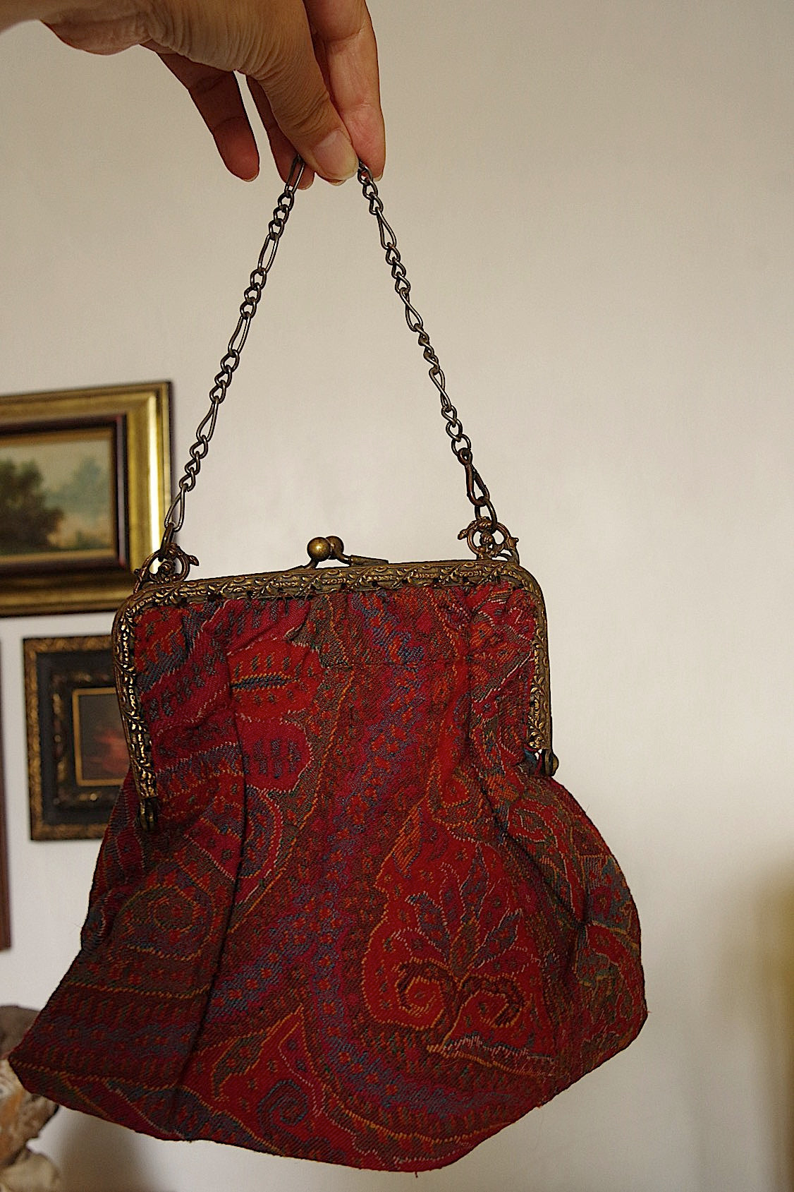 アンティークパース antique purse カシミア .FR a l'epoque