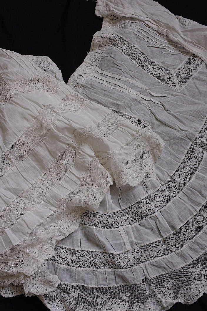 アンティークレース dentelle ancinne レース生地はぎれ2 .FR a l'epoque