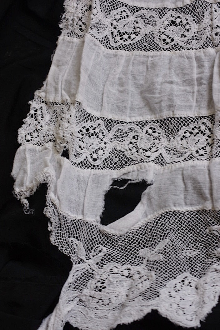 アンティークレース dentelle ancinne レース生地はぎれ2 .FR a l'epoque