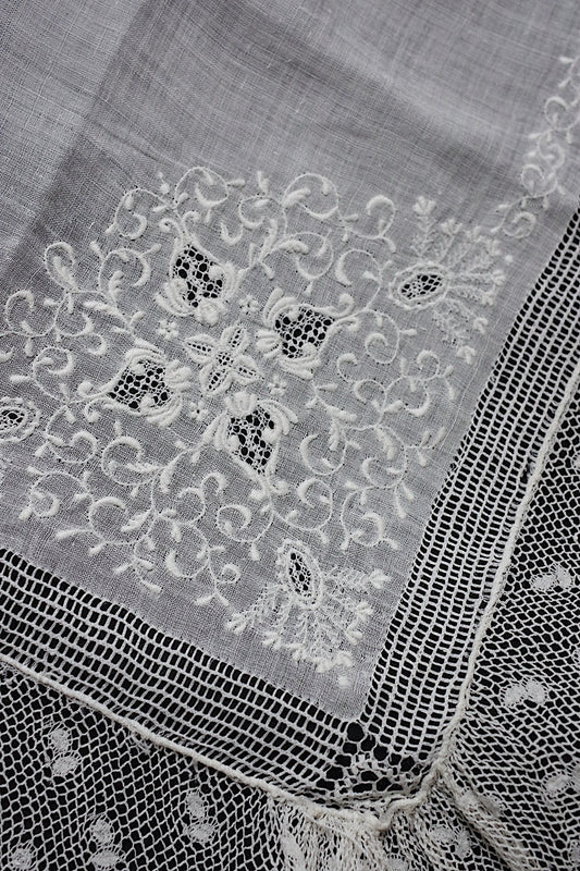 アンティークレースハンカチ mouchoir ancien ハンカチ1 .FR a l'epoque