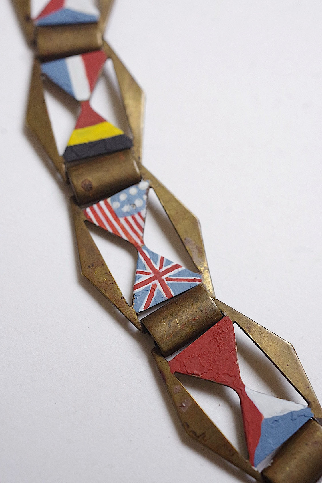 アンティークブレスレット bracelet antique 国旗 .FR a l'epoque