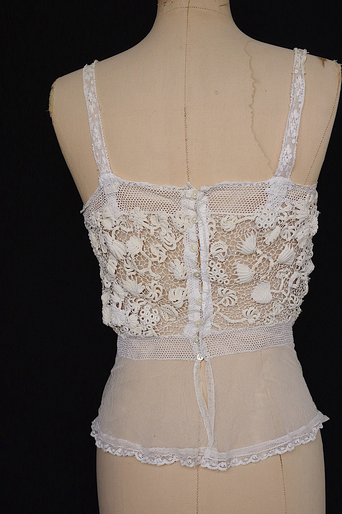 アンティークブラウス vêtement antique クロシェレーストップ .FR a l'epoque