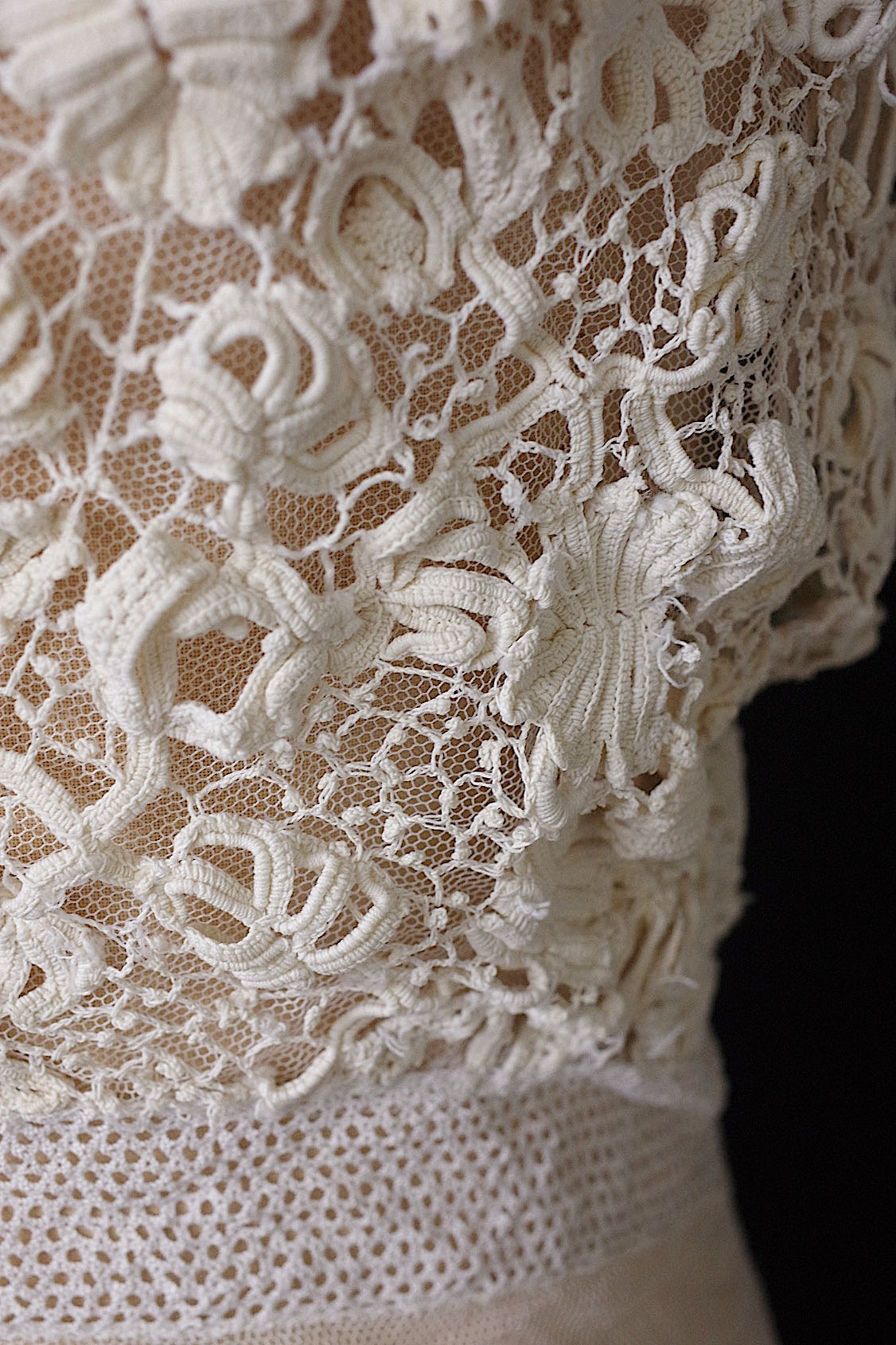 アンティークブラウス vêtement antique クロシェレーストップ .FR a l'epoque