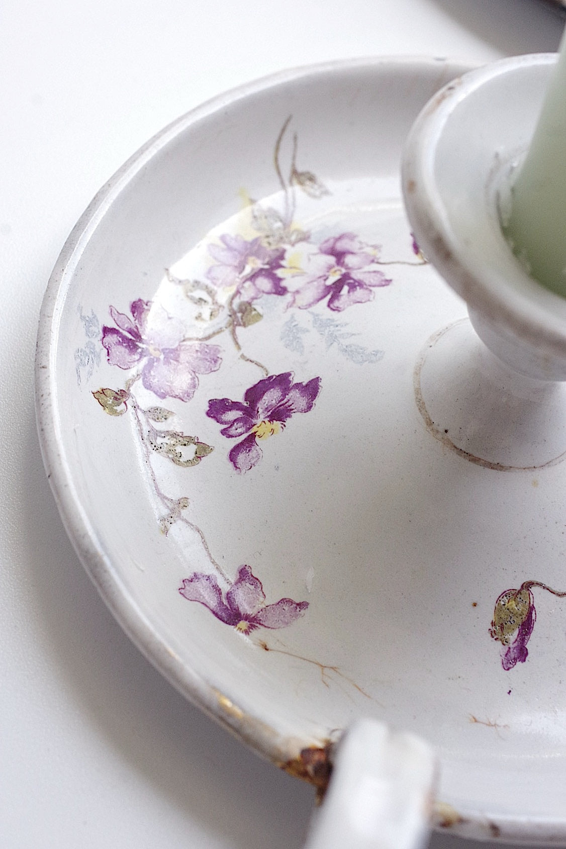 アンティークキャンドル立て Bougeoir すみれ .FR a l'epoque