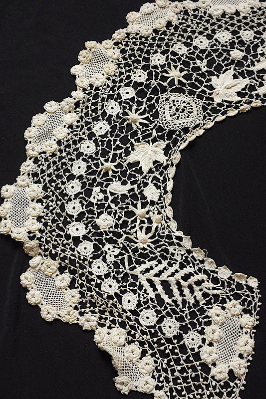 アンティークレース dentelle ancienne クロシェ襟 .FR a l'epoque