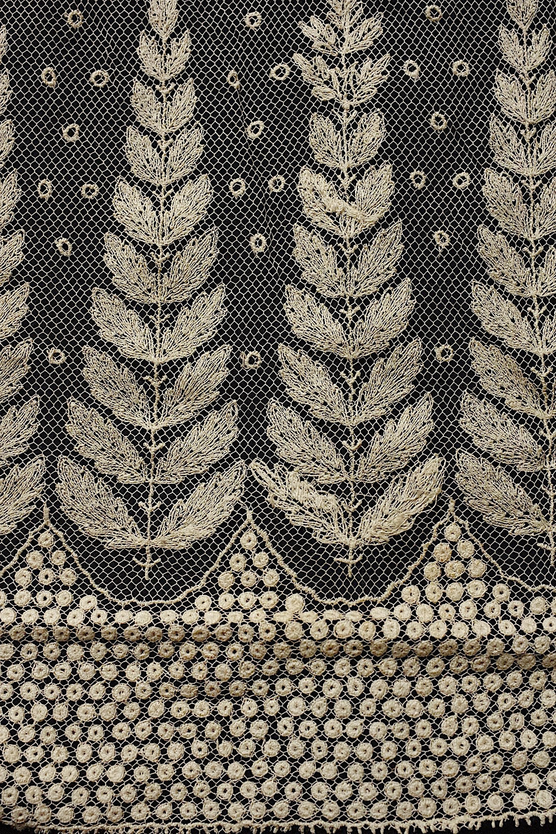 アンティークレース dentelle ancienne スカート生地 ハギレ1 .FR a l'epoque
