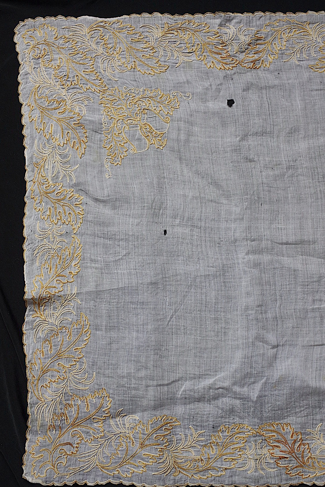 アンティークレース dentelle ancienne-antique lace 刺繍ハンカチlot 素材用 .FR a l'epoque